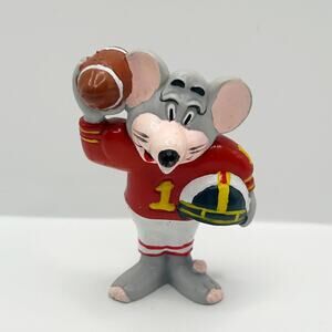 Vintage Chuck E Cheese with Football 2.5" PVC Figure 1986 Showbiz Pizza